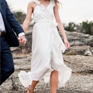 Elegant White Ruffle Dress